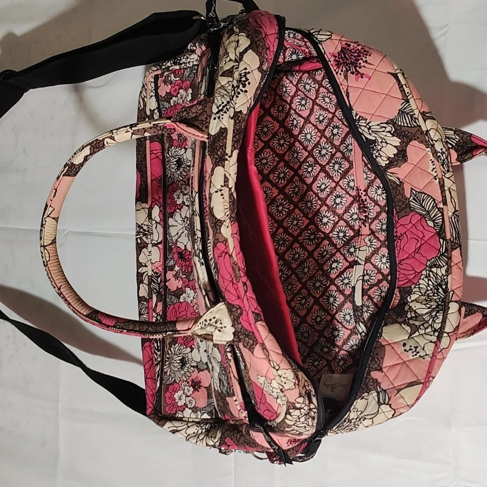 Vera Bradley Floral Pink and Brown‎ Women's Bag